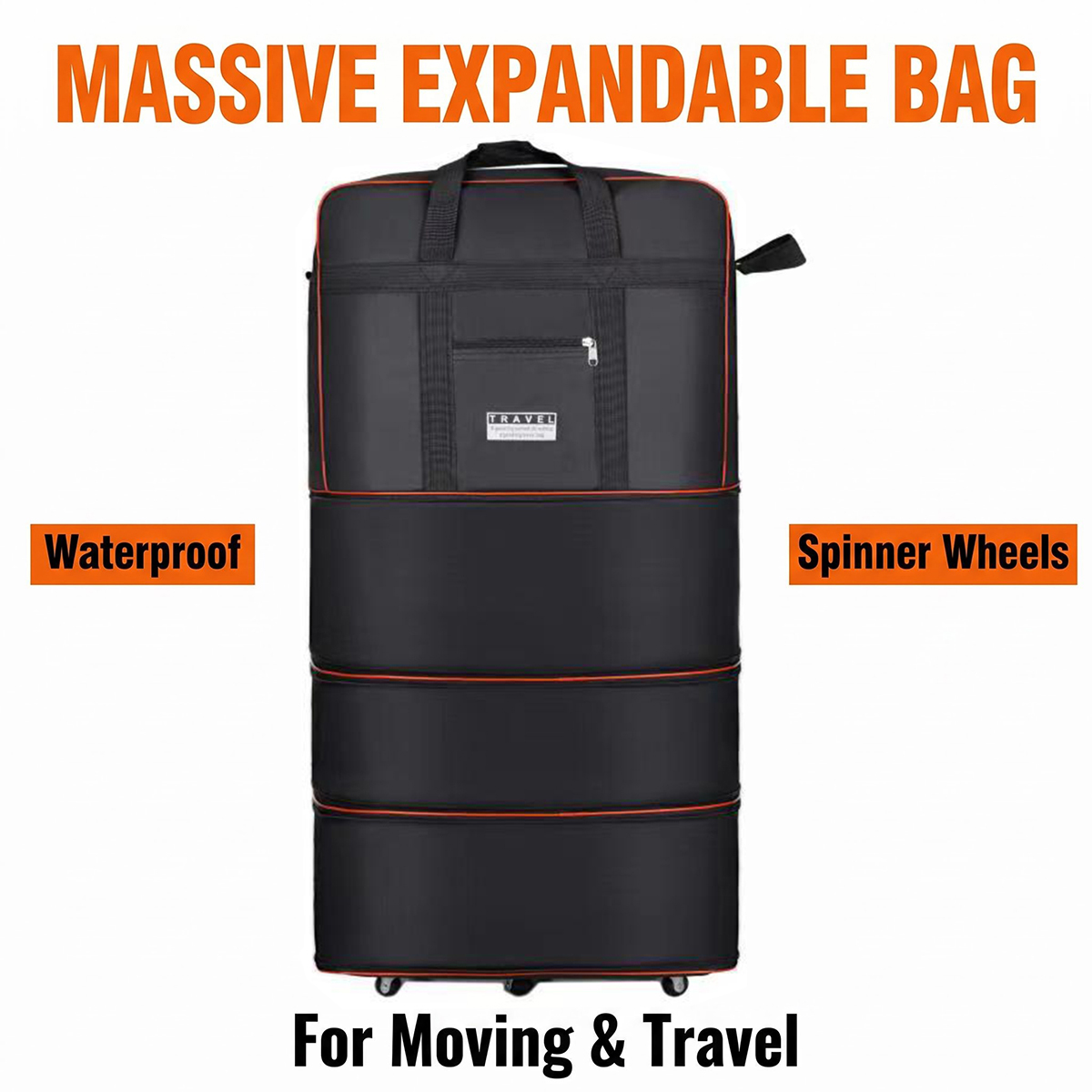 Foldable Rolling Luggage Bag - กระเป๋าเดินทางมีล้อ กระเป๋าเดินทางแบบขยายได้ พับเก็บได้ กระเป๋าเดินทางแบบมีล้อ กระเป๋าเดินทางกันน้ำ ความจุขนาดใหญ่