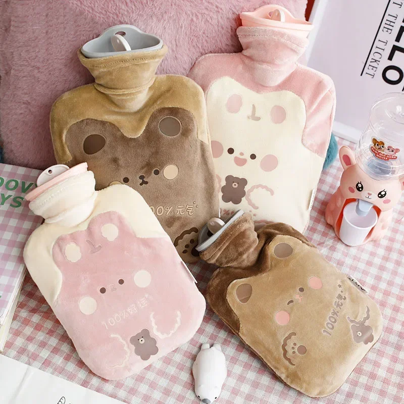 Handbags - กระเป๋าน้ำร้อนขนาดใหญ่ น่ารัก สำหรับบรรเทาอาการปวดประจำเดือน กระเป๋าน้ำร้อนอุ่นมือ บุผ้ากำมะหยี่ ขวดน้ำร้อน