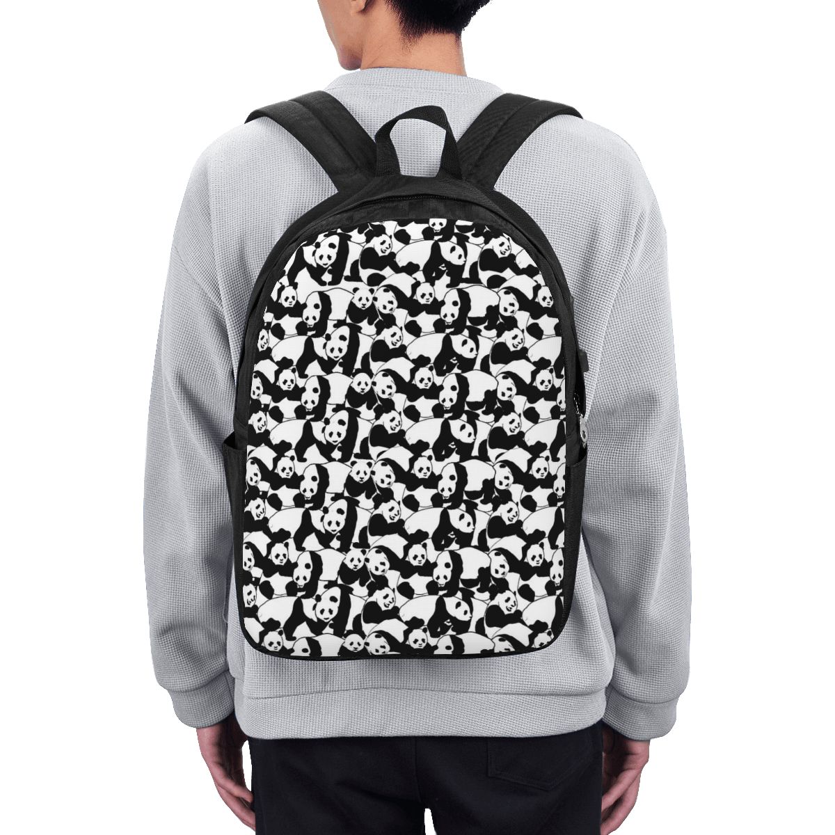 Backpacks - แพนด้าแพทเทิร์นกระเป๋าเป้สะพายหลังกระเป๋าโน๊ตบุ๊คสำหรับเดินทางคอมพิวเตอร์กระเป๋านักเรียนวิทยาลัยกระเป๋าสะพายแล็ปท็อปสำหรับผู้ชายผู้หญิง