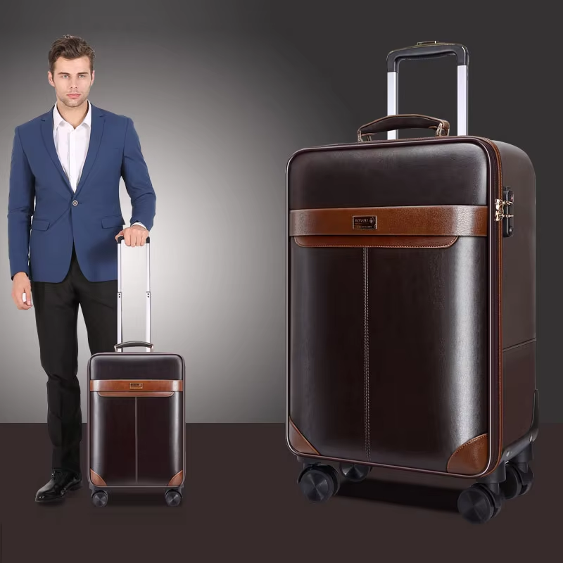 พรีเมี่ยมหนัง Rolling ชุดกระเป - Spinner Wheel Rolling Suitcase 20 Inch บทวิจารณ์และราคา