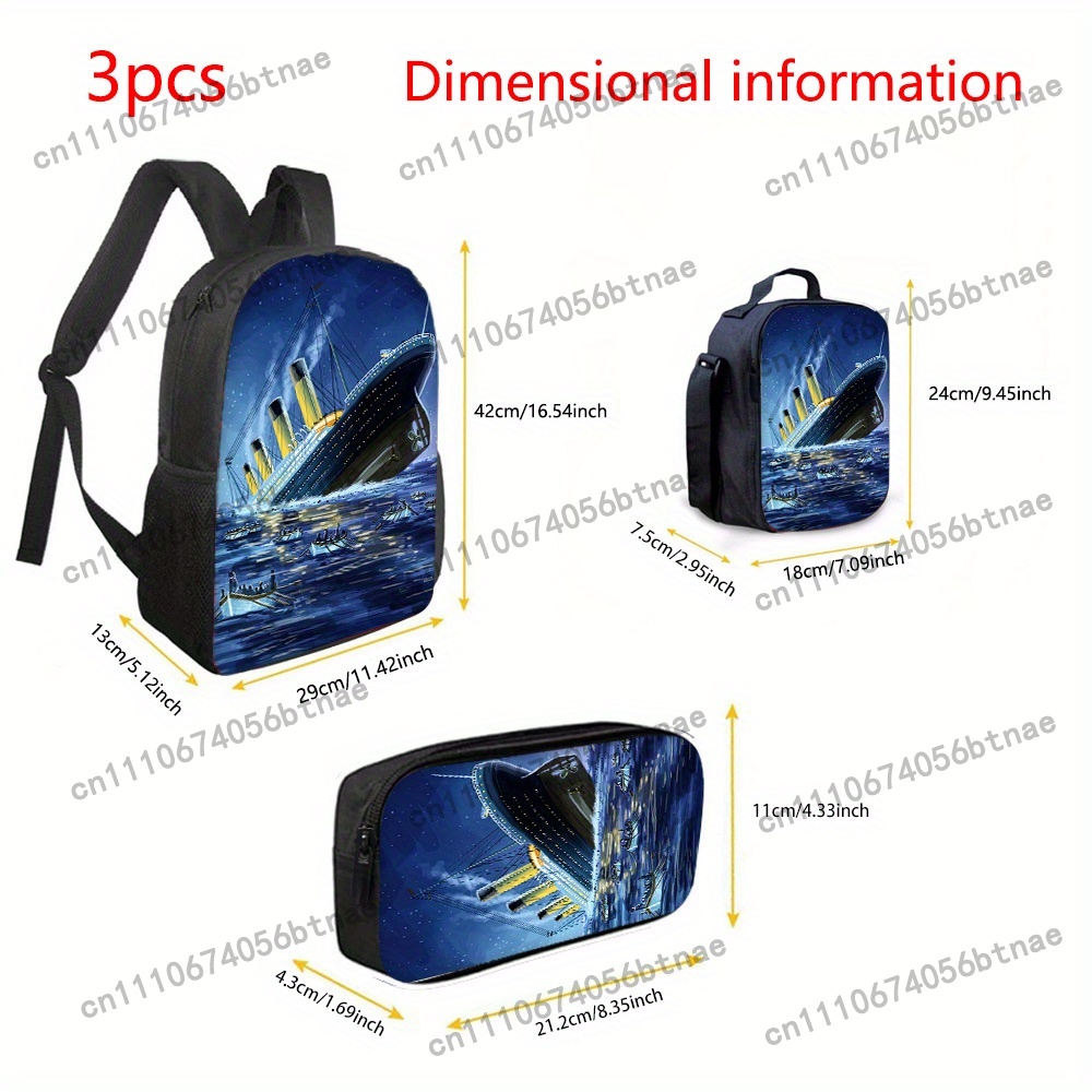 ชุดกระเป๋าเป้ลายไททานิค 3 ชิ้น - Handbags บทวิจารณ์และราคา