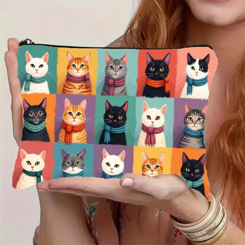 กระเป๋าแต่งหน้าพิมพ์ลายแมวน่าร - Cosmetic Bags บทวิจารณ์และราคา