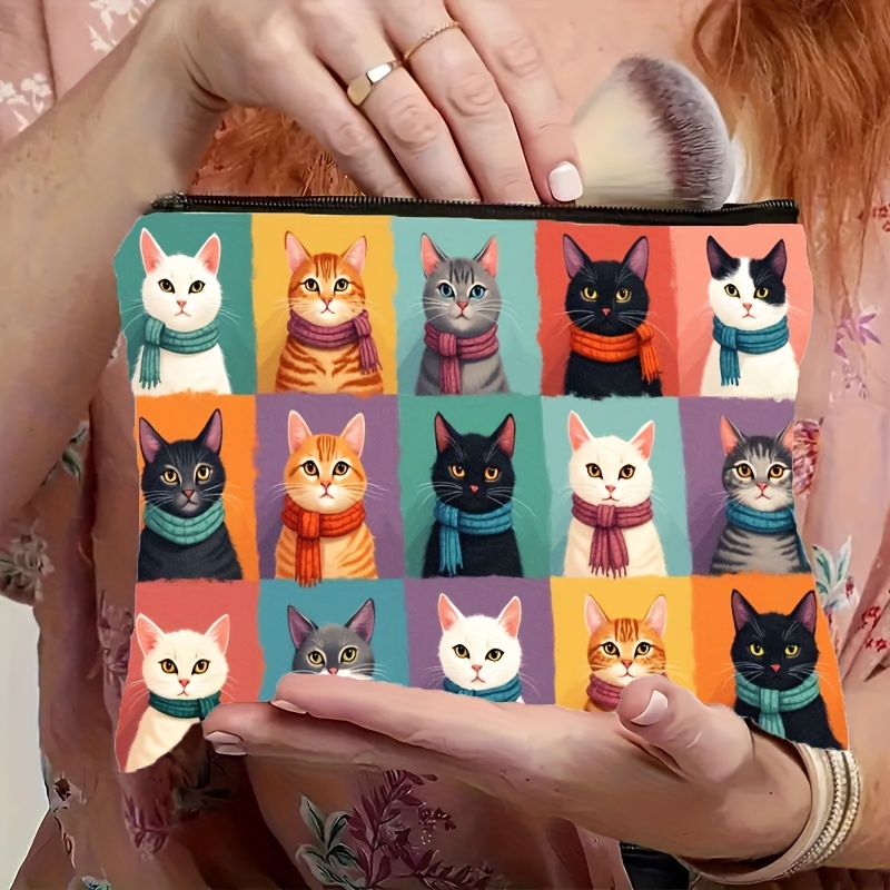 กระเป๋าแต่งหน้าพิมพ์ลายแมวน่าร - Cosmetic Bags บทวิจารณ์และราคา