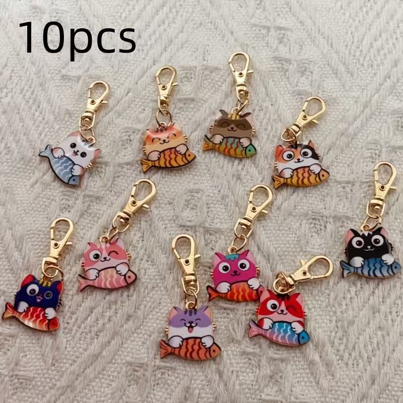 พวงกุญแจแมวลายพิมพ์โลหะผสม 10  - Wallets บทวิจารณ์และราคา